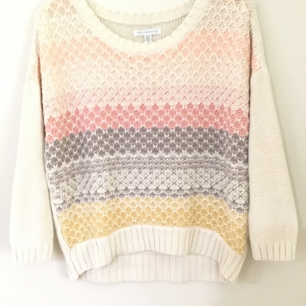 American Eagle crop sweater peach,yellow,cream SzM